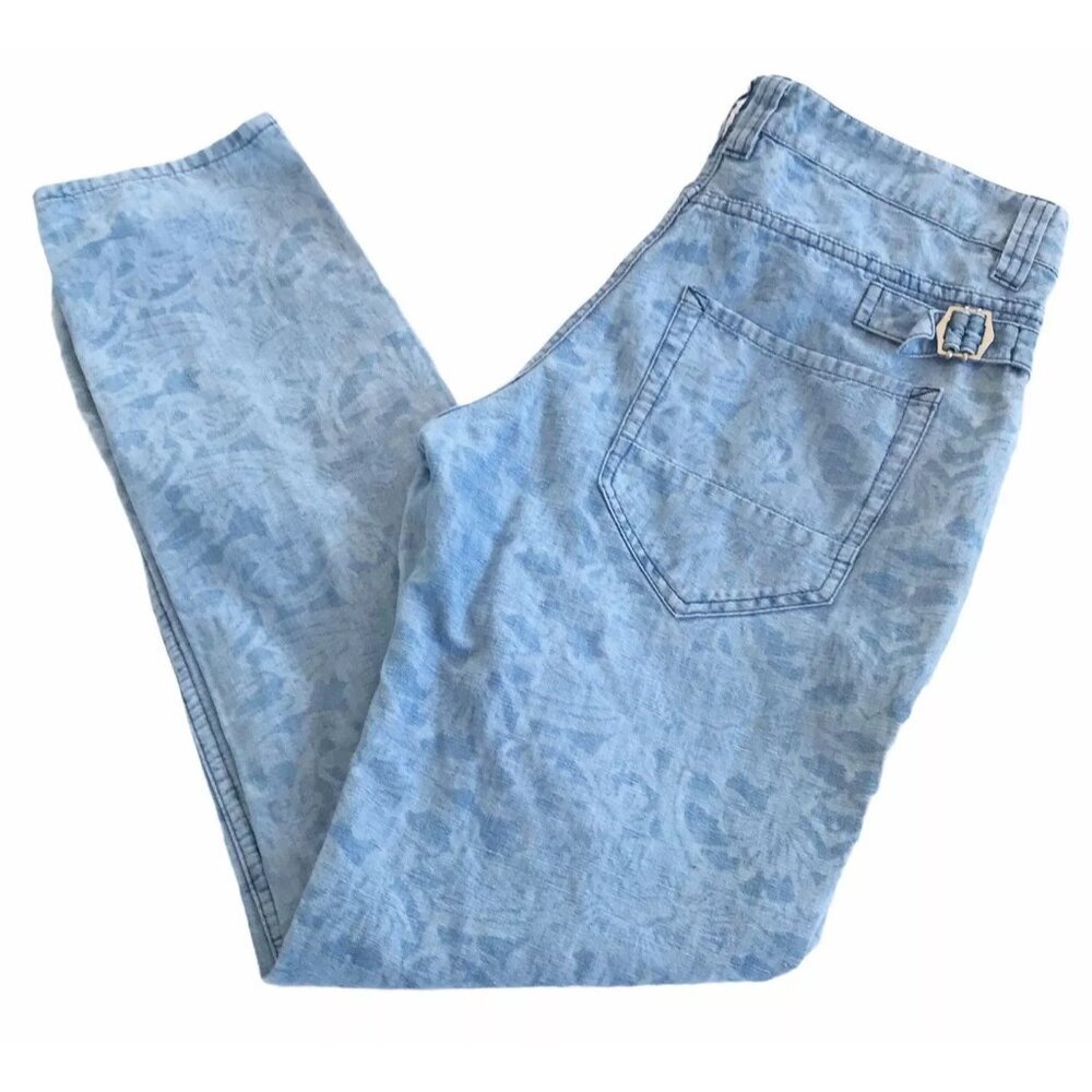 Isabel Marant Etoie Light Blue Floral Cotton Linen Jeans EUR Size 38 US 27/28 - Picture 10 of 10